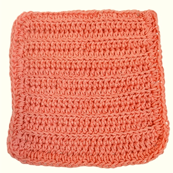 HAND CRAFTED Crochet Colorful Coral 100% Cotton All Purpose Dish or Wash Cloths - Picture 7 of 8